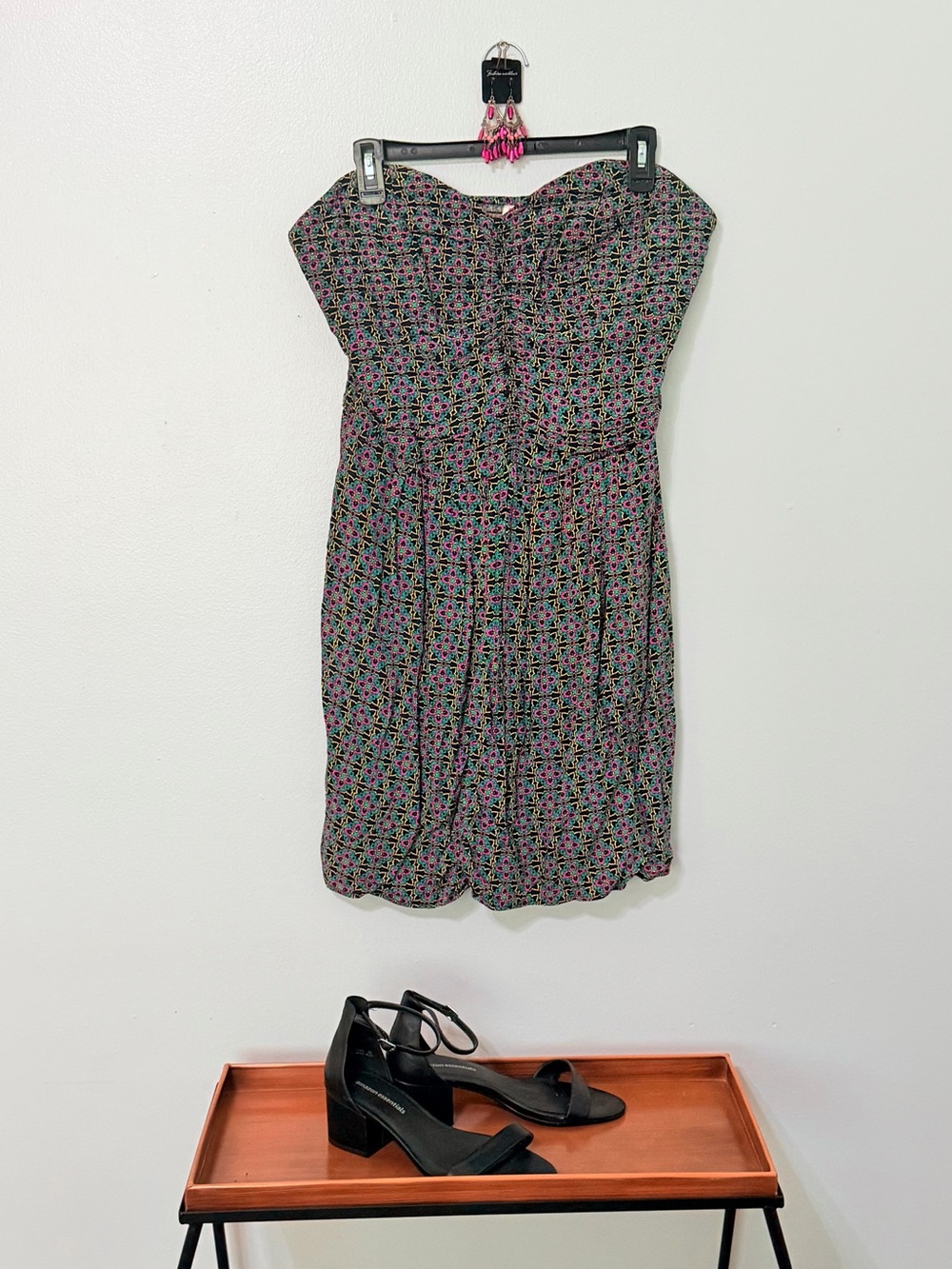 Pocketed strapless mandala flower sundress